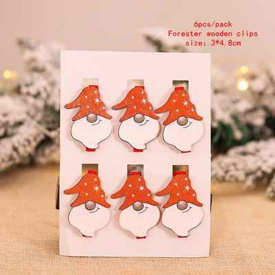 Χριστουγεννιάτικα ξύλινα κλιπ Santa Snowman Deer Χριστουγεννιάτικα στολίδια για το σπίτι Χριστουγεννιάτικα ξύλινα κρεμαστά κλιπ Πρωτοχρονιάς 2023 Διακοσμητικά μανταλάκια φωτογραφιών