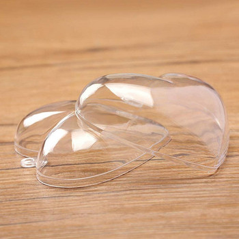 5 τμχ Διαφανής Πλαστική Μπάλα Διαφανής Πλαστική Χειροτεχνία Μπιχλιμπίδια σε σχήμα καρδιάς σε σχήμα καρδιάς για Χριστουγεννιάτικη διακόσμηση γάμου C5U8