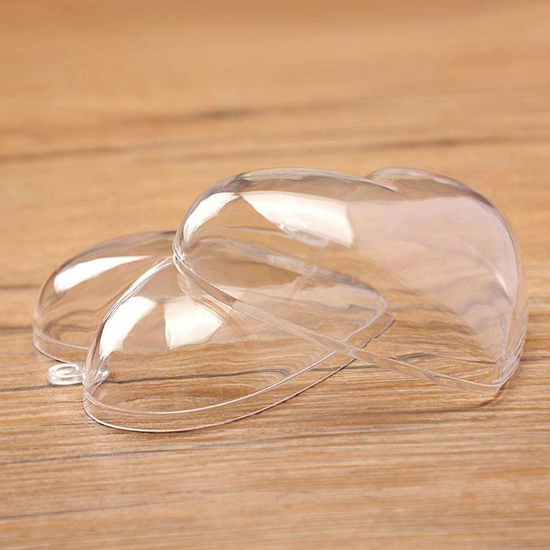 5 tk Südamekujuline läbipaistev plastist pall läbipaistvast plastist käsitööpallist südamekujuline ehted jõuludeks pulmakaunistuseks C5U8