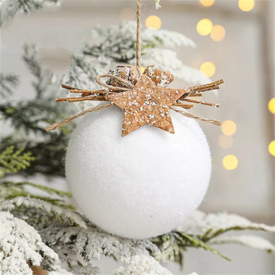 Dia 80 MM Minge albă de Crăciun Fulg de zăpadă Picătură de apă Clopoțel Pom de Crăciun Ornamente de agățat Pandantive pentru brad Bile cadou