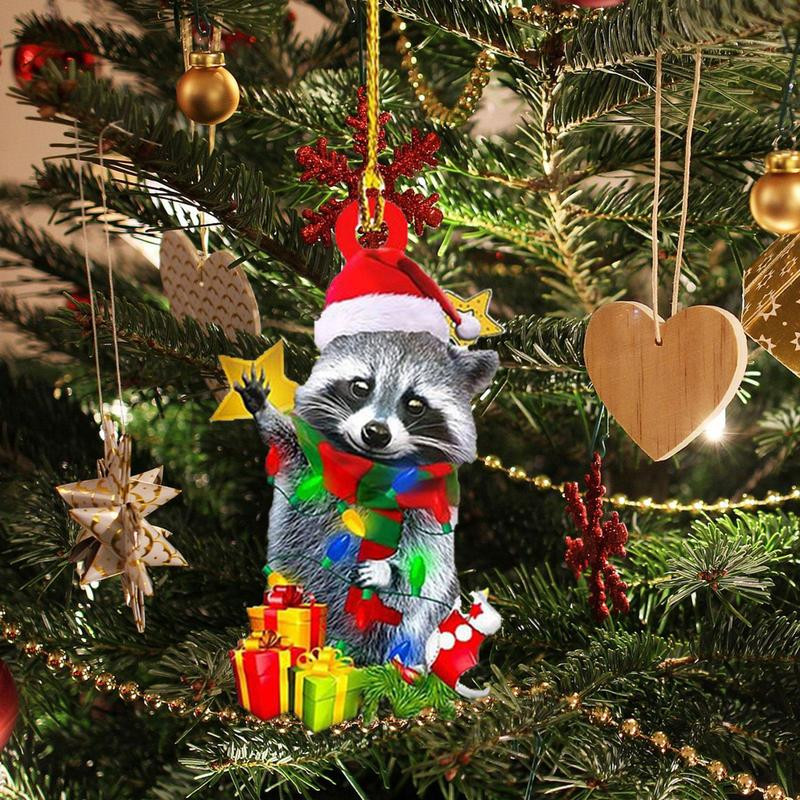 1 tk akrüülist rippuvad jõuluripatsid loomse disainiga jõululoomade kaunistused pühadepeo kaunistamiseks