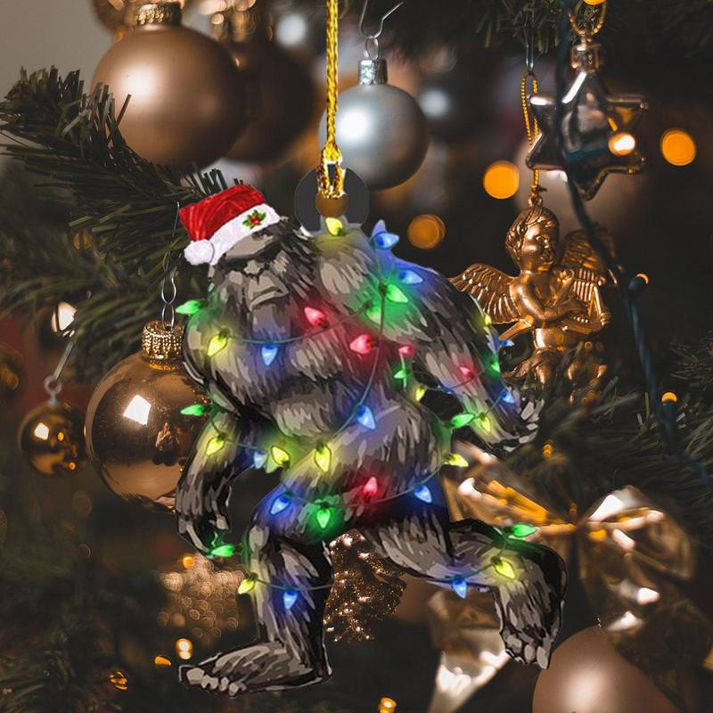 1 tk akrüülist rippuvad jõuluripatsid loomse disainiga jõululoomade kaunistused pühadepeo kaunistamiseks