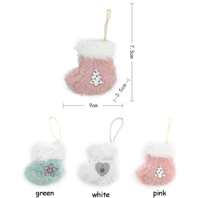 Розови коледни ботуши Висулка Коледна елха Висящи коледни обувки Орнаменти Коледна украса за дома 2023 Navidad Нова година