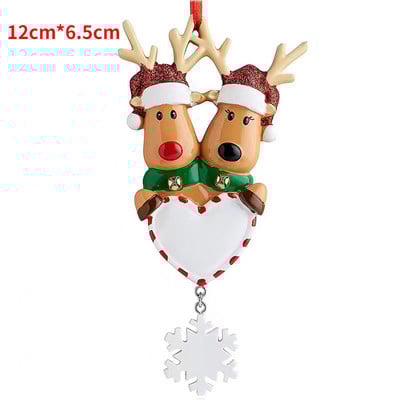 DIY Γράψτε Όνομα Personalized Resin Reindeer Family 2022 Χριστουγεννιάτικα στολίδια για Χριστουγεννιάτικα μενταγιόν κρεμαστά στο σπίτι Πρωτοχρονιά 2023
