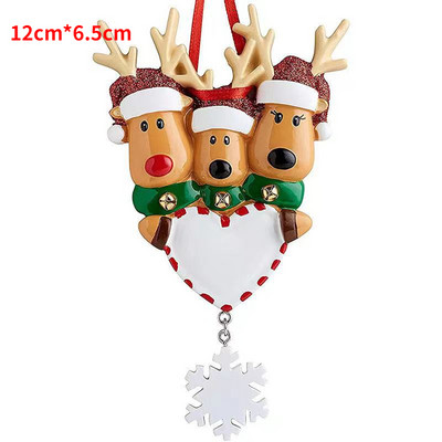 DIY Γράψτε Όνομα Personalized Resin Reindeer Family 2022 Χριστουγεννιάτικα στολίδια για Χριστουγεννιάτικα μενταγιόν κρεμαστά στο σπίτι Πρωτοχρονιά 2023