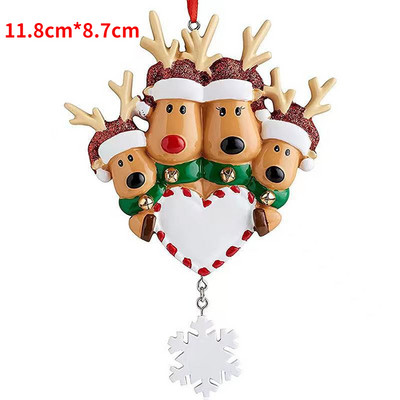 DIY Γράψτε Όνομα Personalized Resin Reindeer Family 2022 Χριστουγεννιάτικα στολίδια για Χριστουγεννιάτικα μενταγιόν κρεμαστά στο σπίτι Πρωτοχρονιά 2023