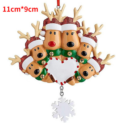 DIY Γράψτε Όνομα Personalized Resin Reindeer Family 2022 Χριστουγεννιάτικα στολίδια για Χριστουγεννιάτικα μενταγιόν κρεμαστά στο σπίτι Πρωτοχρονιά 2023