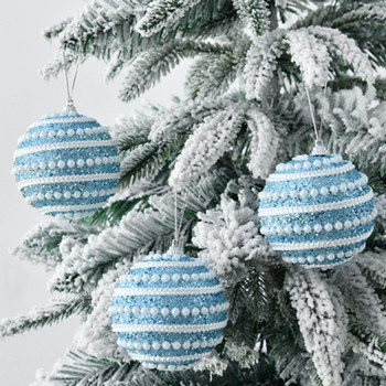 1 τεμ 8 εκ. Χριστουγεννιάτικες κρεμαστές μπάλες με παγιέτες γκλίτερ μπάλα Χριστουγεννιάτικο δέντρο ελαφρύ μενταγιόν από αφρό Πρωτοχρονιάτικο Διακόσμηση σπιτιού Navidad