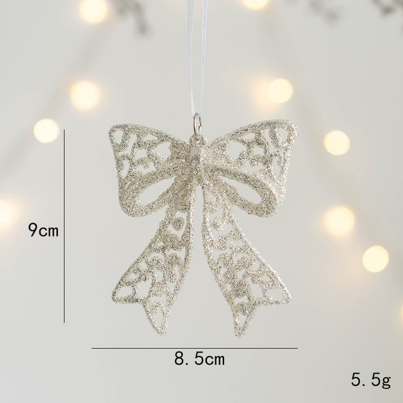 Бяла коледна бляскава висулка Коледна елха Висящи орнаменти Панделка Пентаграма Коледна висулка Весела Коледа Декор за дома