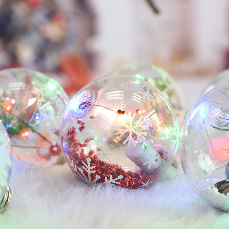9 стила Коледни орнаменти Топки Пластмасови LED крушки Светлини Pandent Коледна елха Декорация на Дядо Коледа за парти Начало Декор