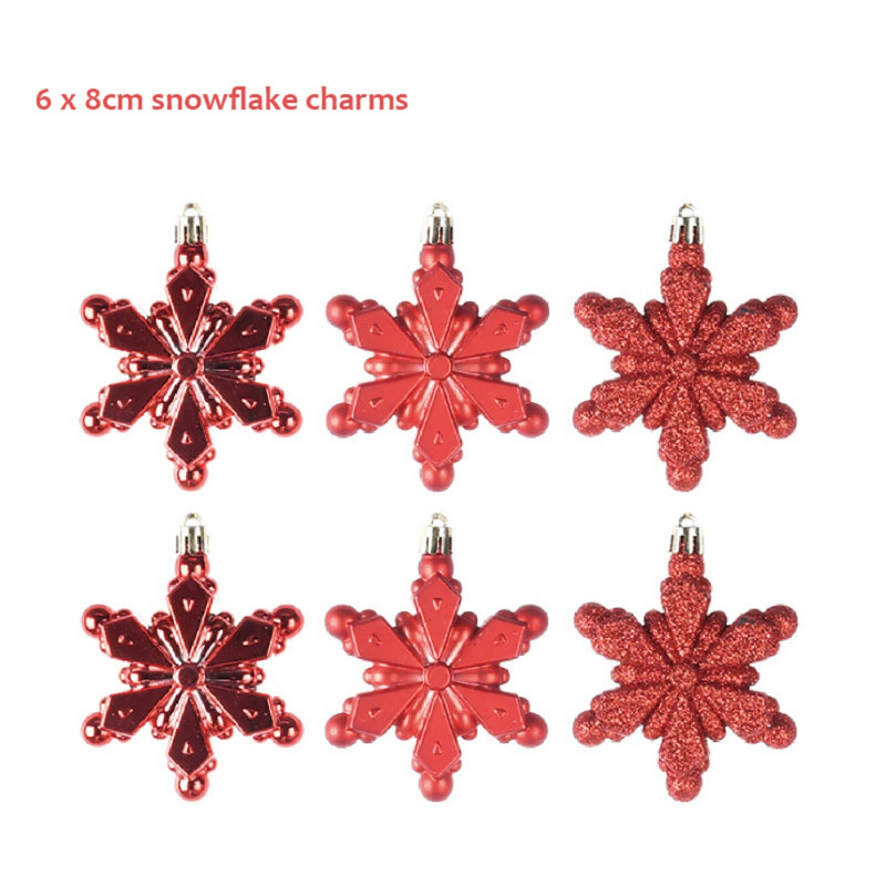 6 бр./Опаковка Изящни звезди с висулка Коледна елха Висящи декорации Коледен орнамент Преносим орнамент