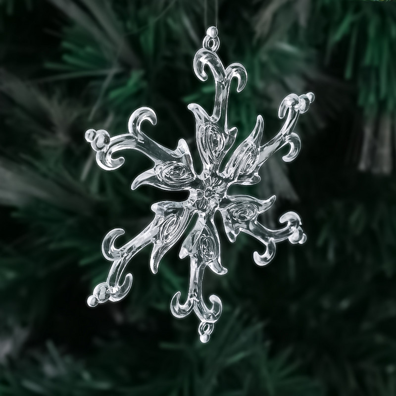10 бр. Коледна висулка снежинка Акрилни прозрачни кристални висулки Орнаменти Висулка за коледно дърво Новогодишна украса за дома