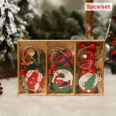 9/12 τμχ Navidad 2022 Πρωτοχρονιάτικο Δώρο Διακοσμήσεις Χριστουγεννιάτικου Δέντρου Κονικιόν Ξύλινα μενταγιόν Στολίδια Χριστουγεννιάτικα στολίδια για το σπίτι Noel