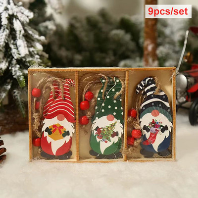 9/12 τμχ Navidad 2022 Πρωτοχρονιάτικο Δώρο Διακοσμήσεις Χριστουγεννιάτικου Δέντρου Κονικιόν Ξύλινα μενταγιόν Στολίδια Χριστουγεννιάτικα στολίδια για το σπίτι Noel