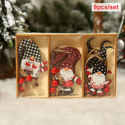 9/12 τμχ Navidad 2022 Πρωτοχρονιάτικο Δώρο Διακοσμήσεις Χριστουγεννιάτικου Δέντρου Κονικιόν Ξύλινα μενταγιόν Στολίδια Χριστουγεννιάτικα στολίδια για το σπίτι Noel