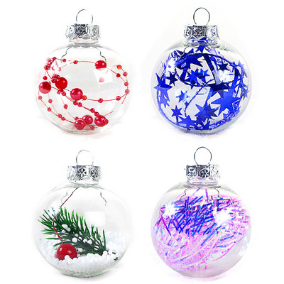 6/8/10cm läbipaistev pall plastikust jõulupallid, meisterdamise sfäärid, täidetavad jõulupuu kaunistused pulmapulga rippuvad kaunistused
