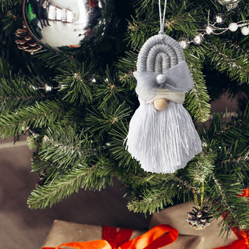 Бохо стил Ръчно изработен Дядо Коледа Орнамент за дома Ръчно тъкани гоблени с висулка от макраме Украса за коледна елха Новогодишни подаръци