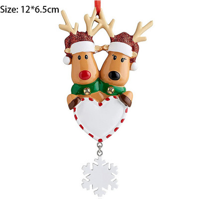 DIY Write Name Personalized Resin Reindeer Family 2022 Χριστουγεννιάτικα Διακοσμητικά για το Σπίτι Χριστουγεννιάτικα Κρεμαστά Δέντρα Πρωτοχρονιά 2023