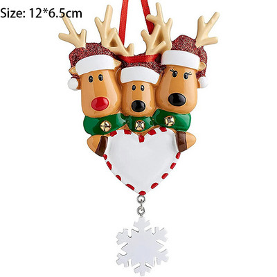 DIY Write Name Personalized Resin Reindeer Family 2022 Χριστουγεννιάτικα Διακοσμητικά για το Σπίτι Χριστουγεννιάτικα Κρεμαστά Δέντρα Πρωτοχρονιά 2023