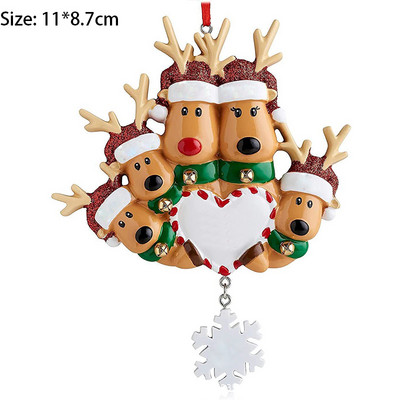 DIY Write Name Personalized Resin Reindeer Family 2022 Χριστουγεννιάτικα Διακοσμητικά για το Σπίτι Χριστουγεννιάτικα Κρεμαστά Δέντρα Πρωτοχρονιά 2023