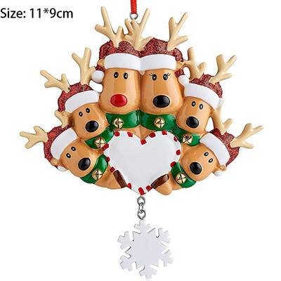 DIY Write Name Personalized Resin Reindeer Family 2022 Χριστουγεννιάτικα Διακοσμητικά για το Σπίτι Χριστουγεννιάτικα Κρεμαστά Δέντρα Πρωτοχρονιά 2023