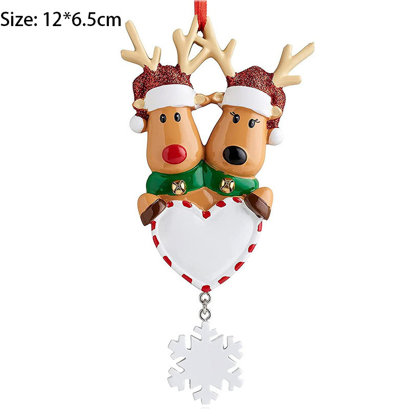 Направи си сам Напиши име Персонализирано семейство елени от смола 2022 г. Коледна украса за дома Коледно дърво Висящи висулки Нова година 2023