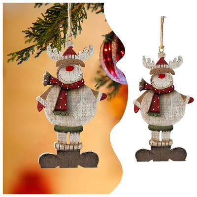 Ziemassvētku rotājumi Retro Ziemassvētku koka krāsoti briežu kuloni Ziemassvētku eglīšu rotājumi ainas izkārtojums