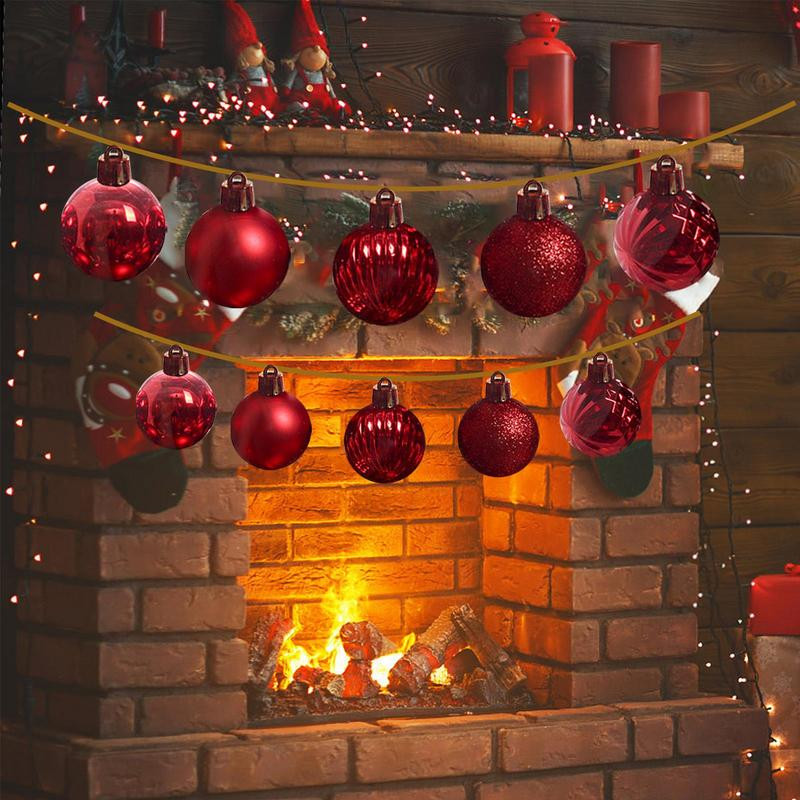 Коледни дрънкулки 50 бр. Коледни орнаменти Разчистване на деликатни коледни дрънкулки Коледни орнаменти Комплект топки за