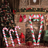 120 CM piepūšamās Ziemassvētku milzu konfekšu spieķu dekorācijas 90 CM Jaunums Ziemassvētku konfekšu spieķi 2023. gada Jaungada ballītes piepūšamās detaļas