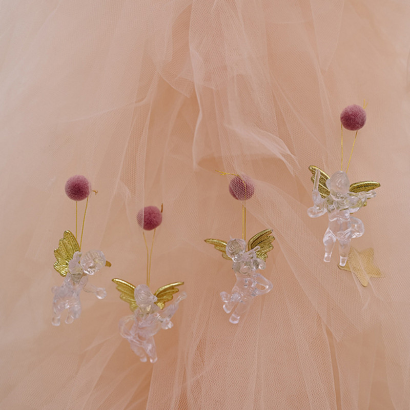 4PCS Коледен прозрачен мини ангел висулка Creative New Little Angel Коледна елха Декорация Висулка Новогодишен подарък