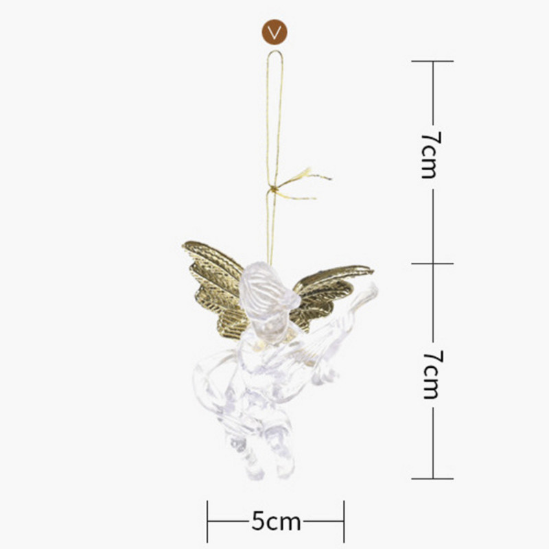4PCS Коледен прозрачен мини ангел висулка Creative New Little Angel Коледна елха Декорация Висулка Новогодишен подарък
