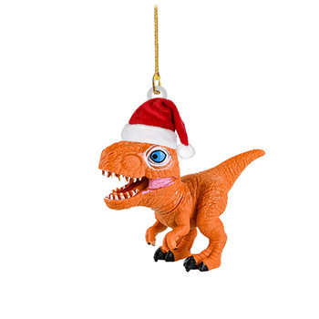 Χριστουγεννιάτικο μενταγιόν Χριστουγεννιάτικα στολίδια 2D Ακρυλικό Jurassic Dinosaur Cartoon Κρεμαστά στολίδια T-rex Παιδικά παιχνίδια Χριστουγεννιάτικη διακόσμηση