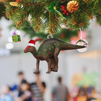 Χριστουγεννιάτικο μενταγιόν Χριστουγεννιάτικα στολίδια 2D Ακρυλικό Jurassic Dinosaur Cartoon Κρεμαστά στολίδια T-rex Παιδικά παιχνίδια Χριστουγεννιάτικη διακόσμηση