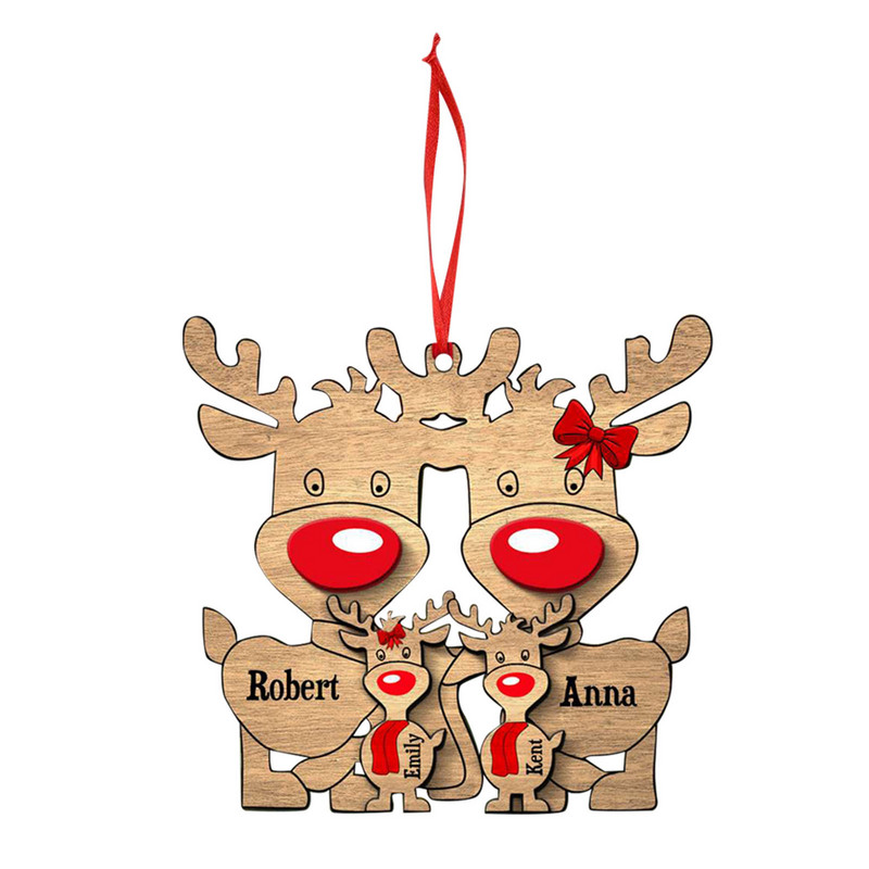 775/5000 Персонализирани коледни украси за елени 2022 г. Начало 4 5 6 Направи си сам Гравирано име Празнични украси Коледна елха Висяща