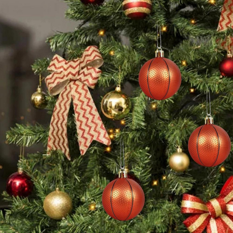 Орнаменти за коледни топки Четири спорта Футбол Баскетбол Ръгби Бейзбол Висящ орнамент Коледна елха Висулка Новогодишен декор