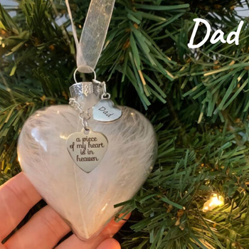 A Piece of My Heart Is In Heaven Любов Коледен сувенир Прозрачна пластмасова топка Възпоменателни орнаменти за коледно дърво Бижута Подарък