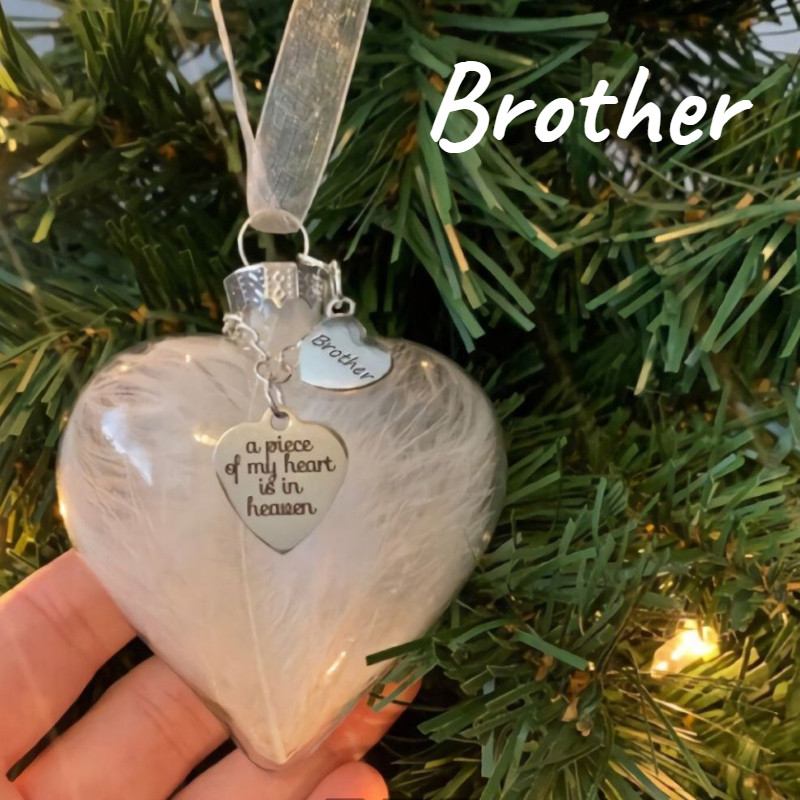 A Piece of My Heart Is In Heaven Любов Коледен сувенир Прозрачна пластмасова топка Възпоменателни орнаменти за коледно дърво Бижута Подарък
