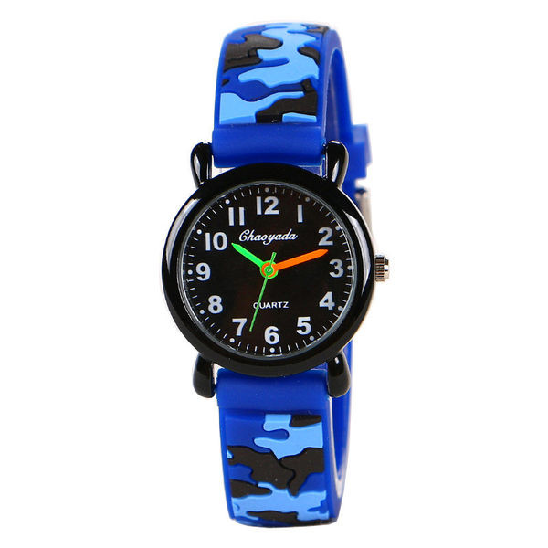 Детски водоустойчив часовник с камуфлажна каишка