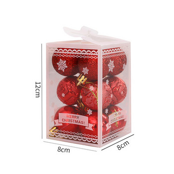 12 τεμάχια/κουτί Χριστουγεννιάτικες μπάλες Κρεμαστό ντεκόρ για πάρτι Αντιθραυστικά στολίδια κρεμαστά για χριστουγεννιάτικο δέντρο Πρωτοχρονιάτικα δώρα Navidad 2023