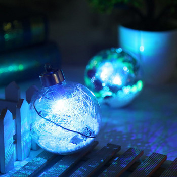 Прекрасна топка за коледно дърво Коледна топка за многократна употреба LED светеща фестивална опора Коледно дърво Орнамент Топка Висулка