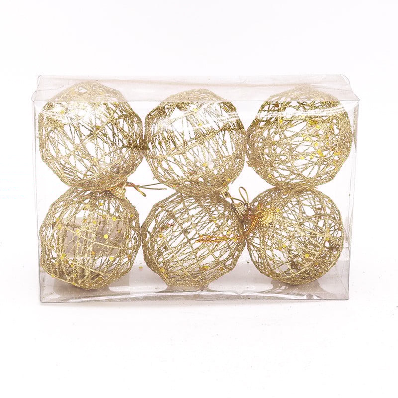6PCS Коледна декорация Топка Коледно дърво Златна топка Baubles Висящи Рожден ден Сватба Парти Орнамент Декорация Нова година Navidad 2023