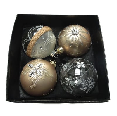 4 τεμάχια ανά συσκευασία Γυαλιά Boules De Noel Sapin Μπάλες Χριστουγεννιάτικου Δέντρου Φεστιβάλ Διακόσμηση σπιτιού