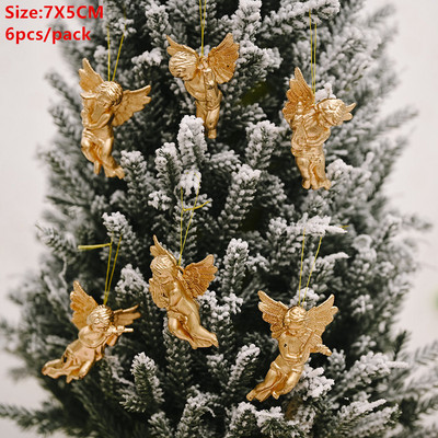 Navidad 2022 Χριστουγεννιάτικο Δέντρο Κρεμαστό Διαφανές Διακόσμηση με Άγγελο Ελάφια για Χριστουγεννιάτικο Στολίδι Σπίτι Παιδικά Δώρο 2023