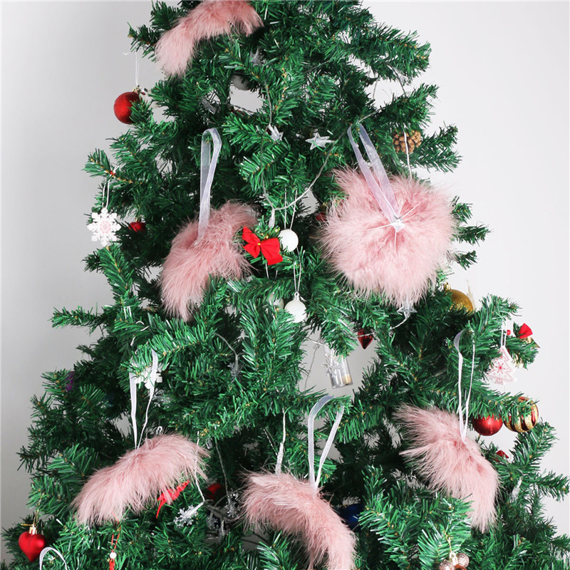 1/5 gab. Spalvas spārns Ziemassvētku eglītes dekors, balts, vintage, piekārts, spalvu zvaigzne, rotājums, rotājums Navidad Noel Jaunais gads 2022