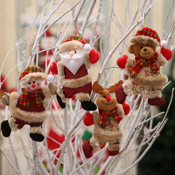 4 τμχ Χριστουγεννιάτικα Κρεμαστά Στολίδια 18cm/7,1 ίντσες Λούτρινο Κρεμαστό Χριστουγεννιάτικο Δέντρο Χιονάνθρωπος Αρκούδα Άλκη για Χριστουγεννιάτικο πάρτι στο σπίτι