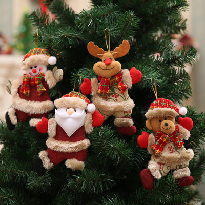 4 tk Rippuvad jõuluehted 18 cm/7,1 tolli plüüsist jõuluvana jõulupuu ripats Lumememm karu põder jõulude kodupeo kaunistamiseks