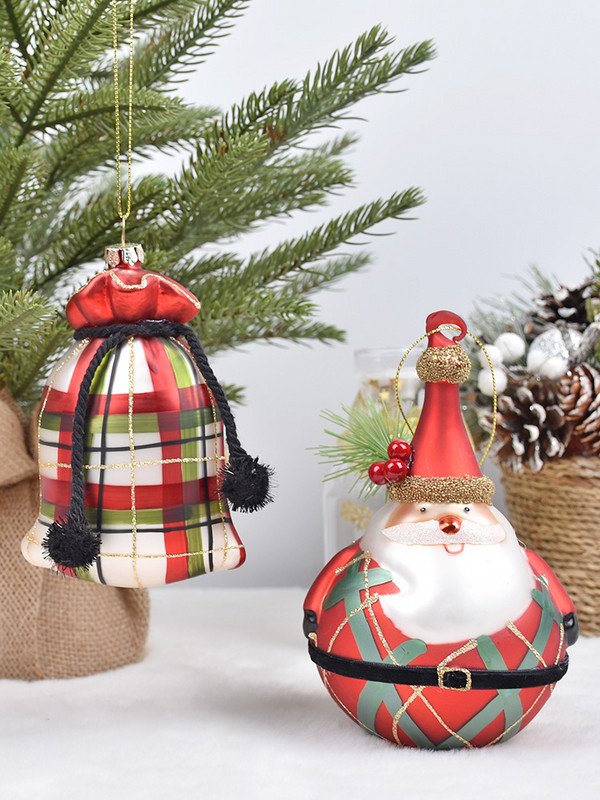 Коледна стъклена топка Дърво Висяща декорация Орнаменти 2022 Новости Коледни сфери за дома Новогодишна украса 2023