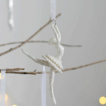 Λευκά στολίδια Χριστουγεννιάτικου δέντρου Glitter Χριστουγεννιάτικα στολίδια για ντεκόρ Angel Girl Bell Pentagr Μικρό κρεμαστό στολίδια Δώρο