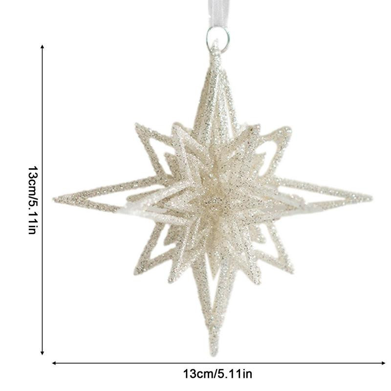 Бели орнаменти за коледно дърво Блестящи орнаменти за коледно дърво за декор Ангел Момиче Камбанка Pentagr Малки висулки Декорации Подарък
