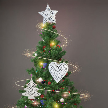 Χριστουγεννιάτικο μενταγιόν Διακοσμητικά από σφυρήλατο σίδερο Μεταλλικό ντεκόρ χριστουγεννιάτικου δέντρου Star Love μενταγιόν Hollow Crafts Δώρο για διακόσμηση οικιακών παραθύρων